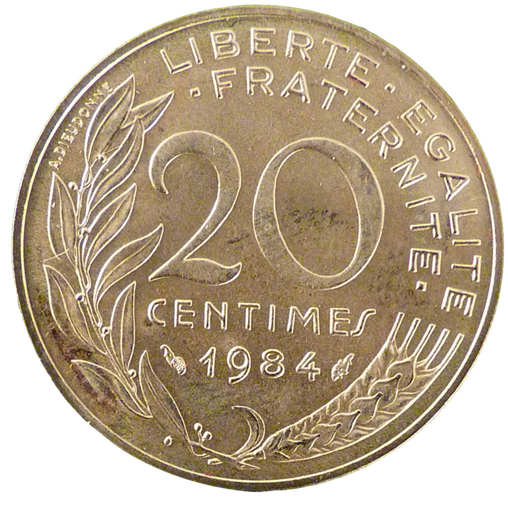 Francia, Marianne, 20 Centimes, 1984, FDC, Alluminio-bronzo, Gadoury:332