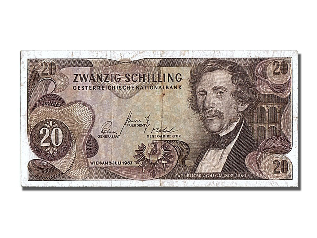 Banknote, Austria, 20 Schilling, 1967, 1967-07-02, EF(40-45)