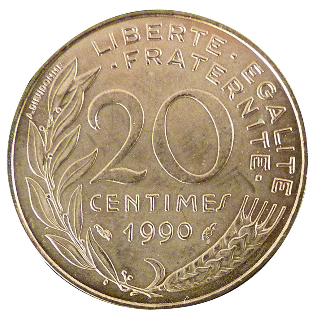 Francia, Marianne, 20 Centimes, 1990, FDC, Alluminio-bronzo, Gadoury:332