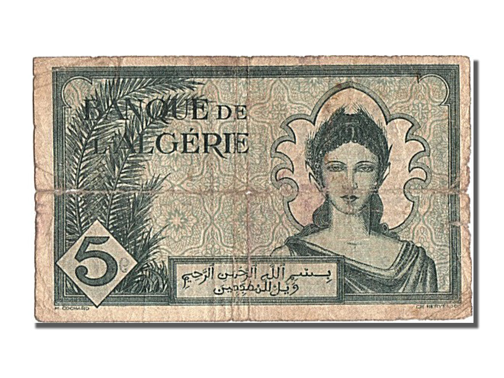 Algeria, 5 Francs, 1942, KM #91, 1942-11-16, VF(30-35), S927
