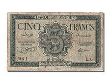 Algeria, 5 Francs, 1942, KM #91, 1942-11-16, EF(40-45), L6