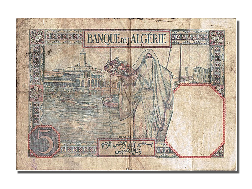 Algeria, 5 Francs, 1933, 1933-04-15, EF(40-45), V4078