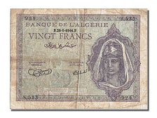 Algeria, 20 Francs, 1944, KM #92a, 1944-01-26, EF(40-45), S533