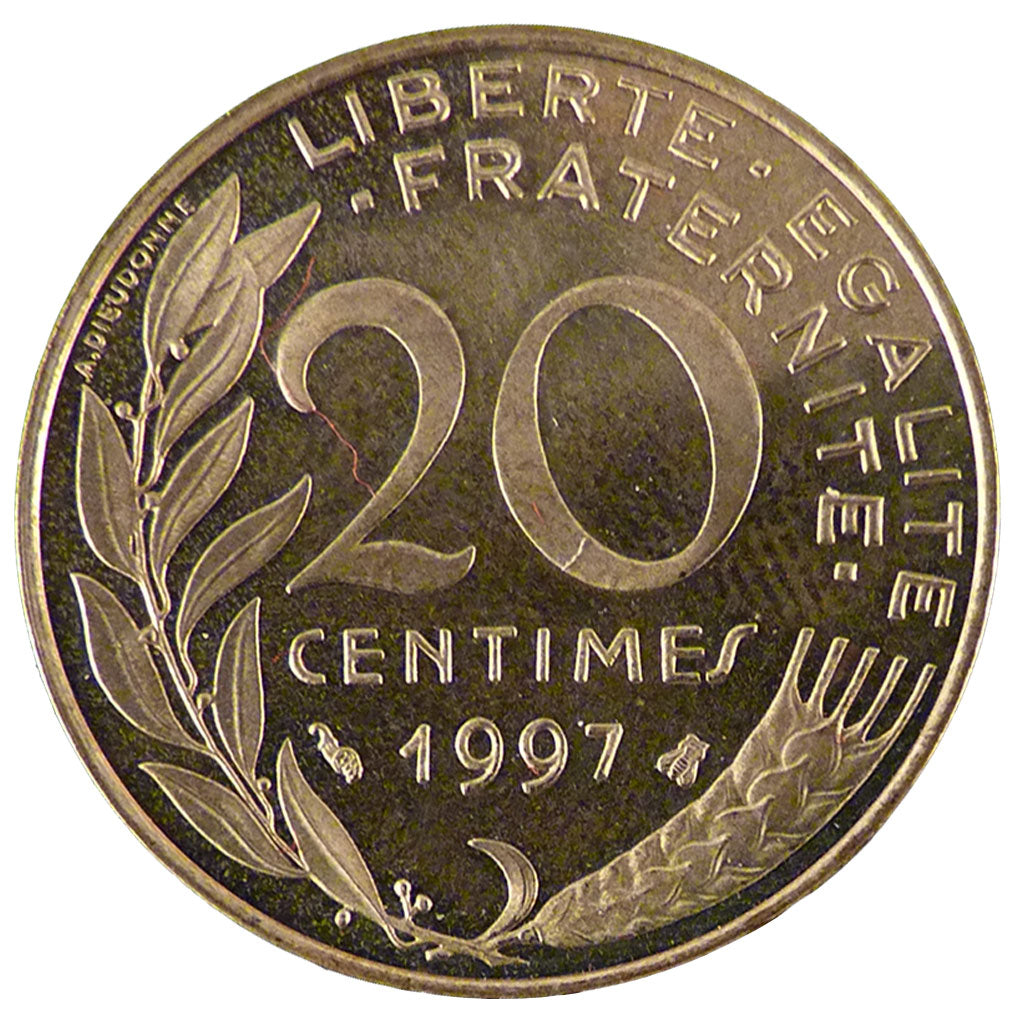 Francia, Marianne, 20 Centimes, 1997, FDC, Alluminio-bronzo, Gadoury:332a