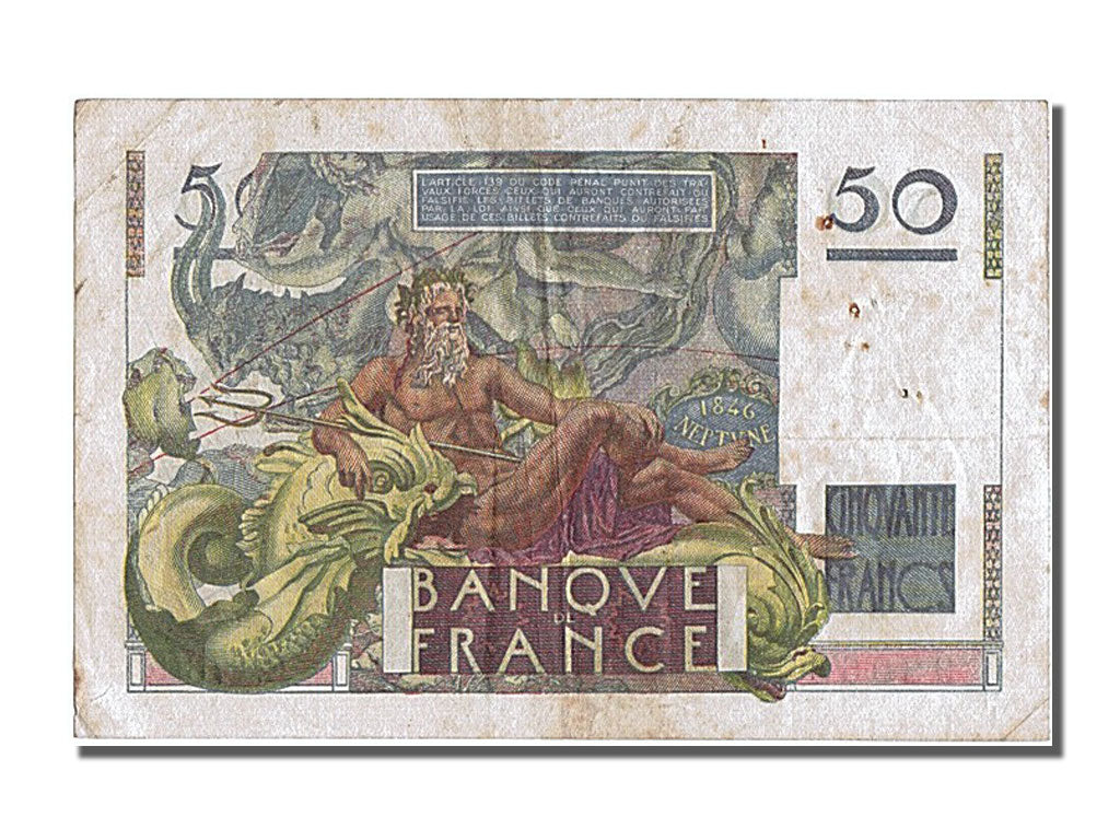 Billet, France, 50 Francs, 50 F 1946-1951 ''Le Verrier'', 1951, 1951-06-07, TTB