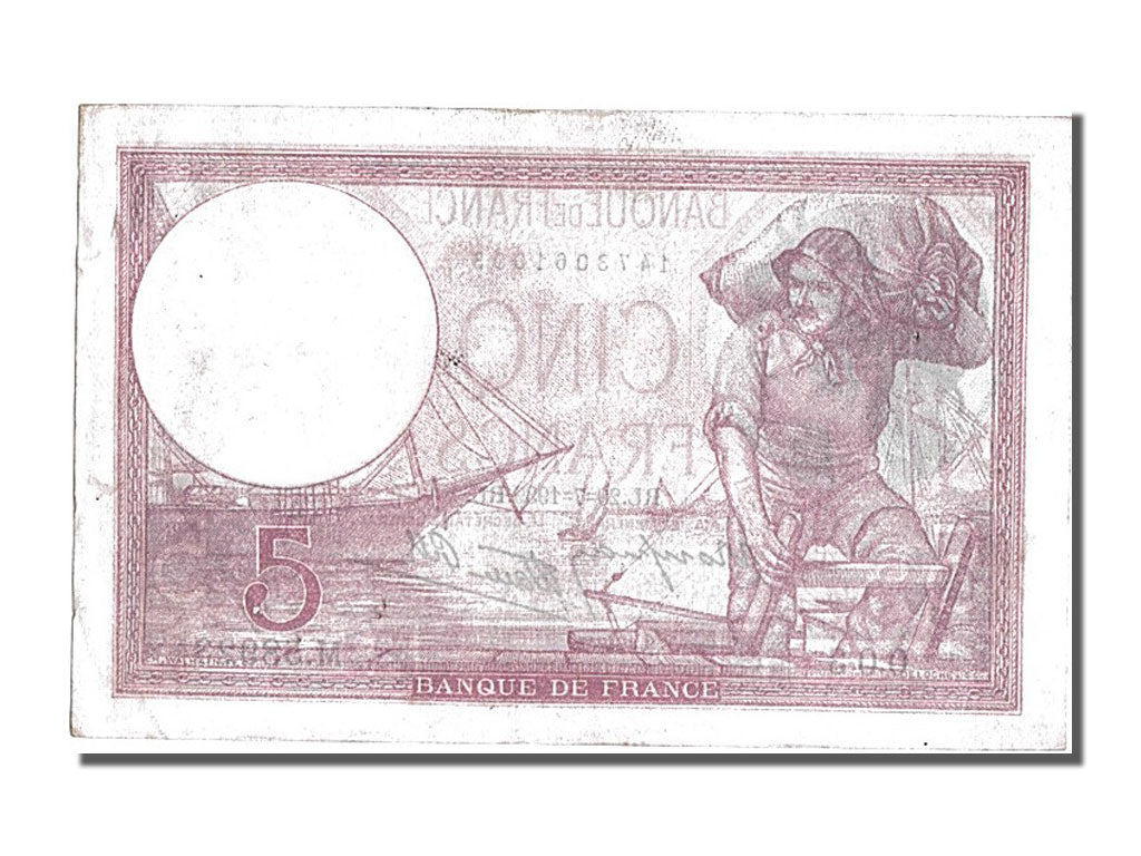 France, 5 Francs, 5 F 1917-1940 ''Violet'', 1939, KM #83, 1939-07-20,...