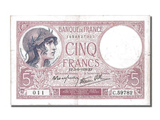 Billete, Francia, 5 Francs, 5 F 1917-1940 ''Violet'', 1939, MBC+, Fayette:04.04