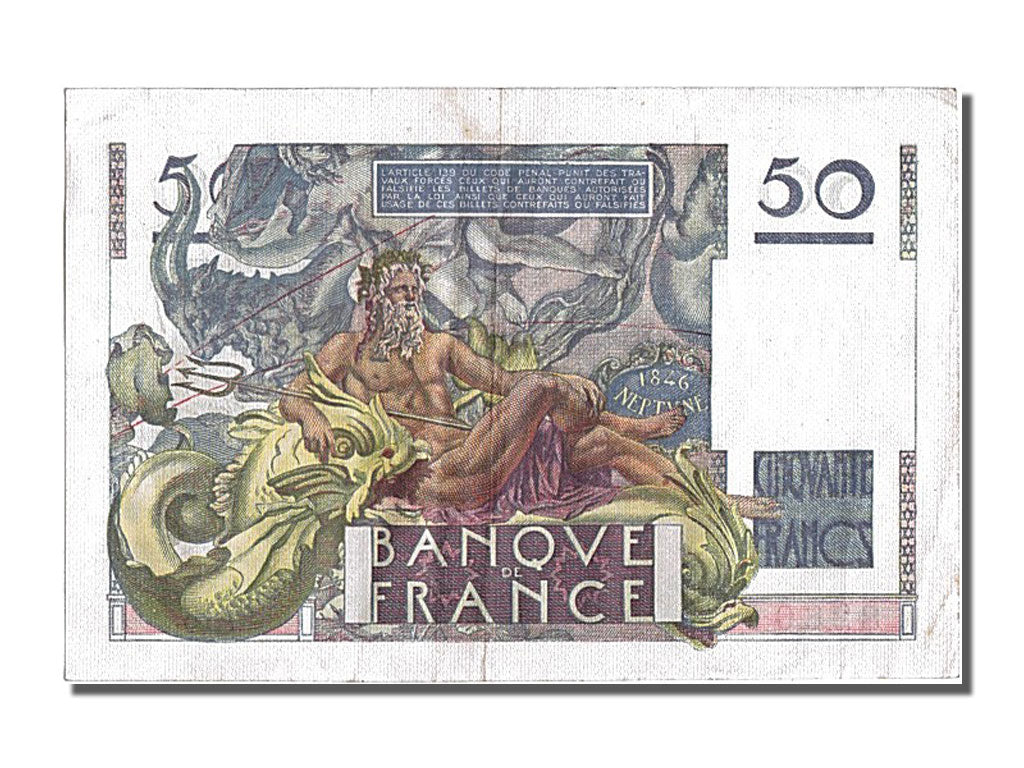 France, 50 Francs, 50 F 1946-1951 ''Le Verrier'', 1946, KM #127a, 1946-03-28,...