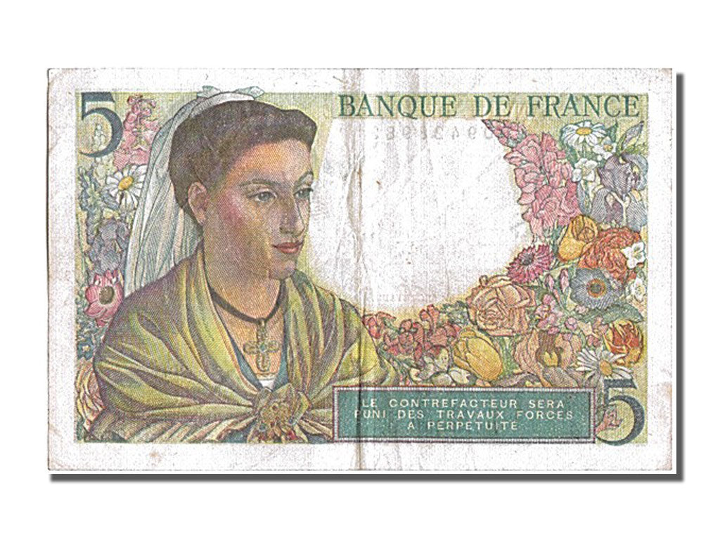 France, 5 Francs, 5 F 1943-1947 ''Berger'', KM #98a, 1943-06-02, VF(30-35),...