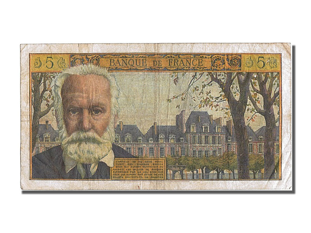 France, 5 Nouveaux Francs, 5 NF 1959-1965 ''Victor Hugo'', 1965, KM #141a,...