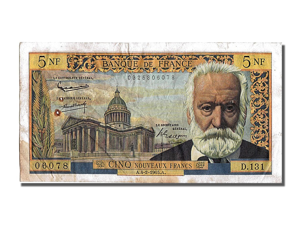5 Nouveaux Francs type Victor Hugo