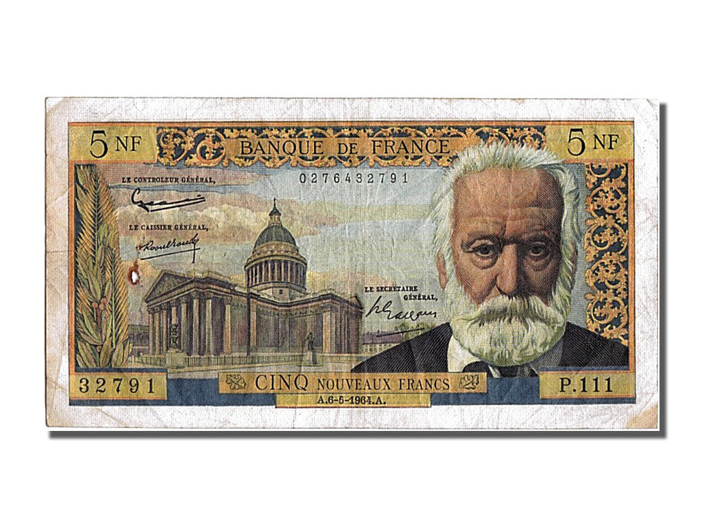 5 Nouveaux Francs type Victor Hugo