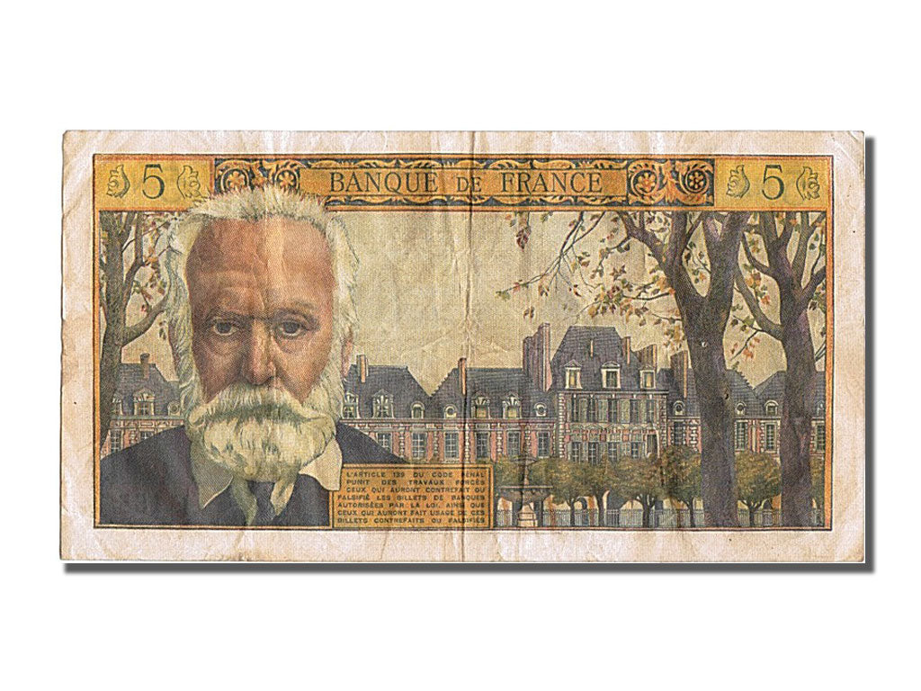 Francia, 5 Nouveaux Francs, 5 NF 1959-1965 ''Victor Hugo'', 1965, KM:141a, 19...