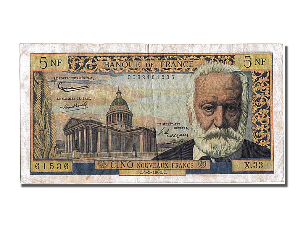 5 Nouveaux Francs type Victor Hugo