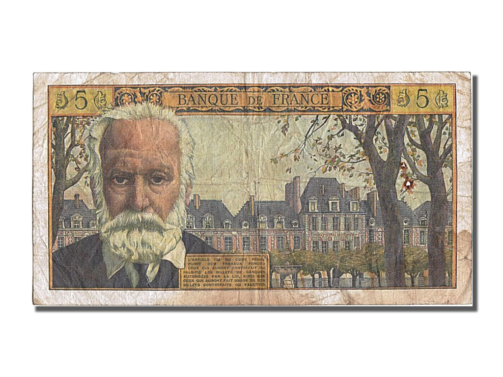 France, 5 Nouveaux Francs, 5 NF 1959-1965 ''Victor Hugo'', 1963, KM #141a,...