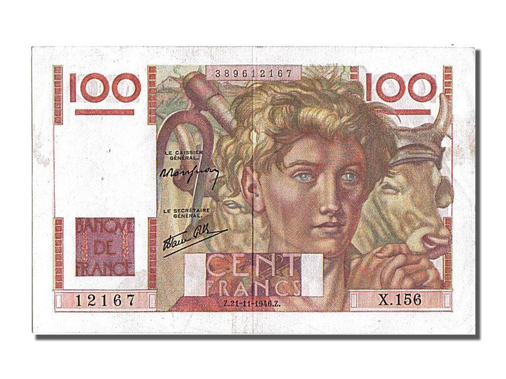 Francia, 100 Francs, 100 F 1945-1954 ''Jeune Paysan'', 1946, 1946-11-21, SPL-...