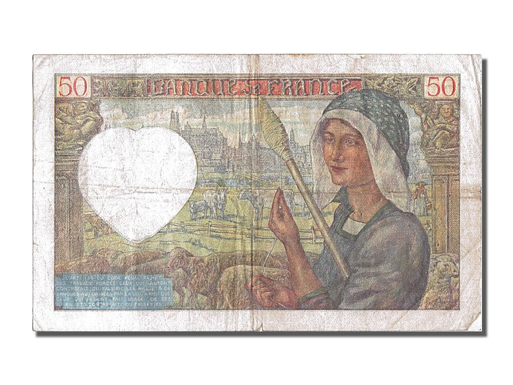 Biljet, Frankrijk, 50 Francs, 50 F 1940-1942 ''Jacques Coeur'', 1940