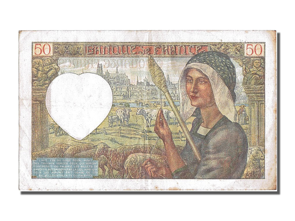 France, 50 Francs, 50 F 1940-1942 ''Jacques Coeur'', 1941, KM #93, 1941-12-18,..