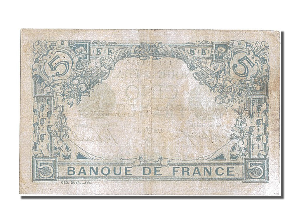 Biljet, Frankrijk, 5 Francs, 5 F 1912-1917 ''Bleu'', 1915, 1915-04-29, TTB