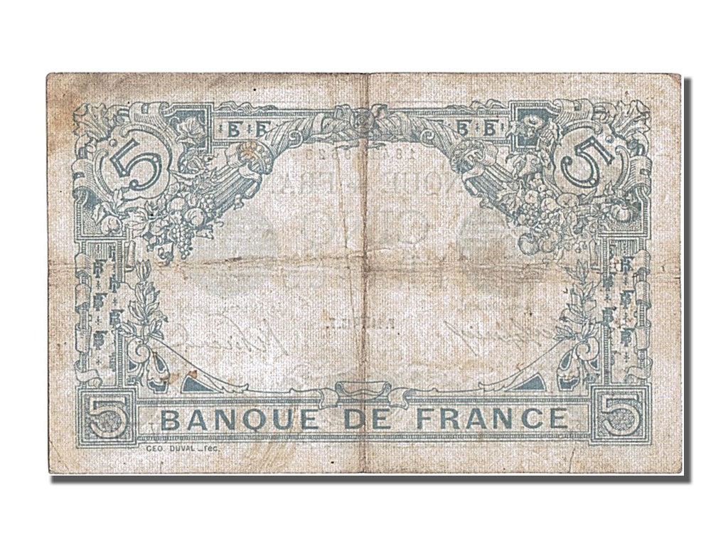 Billet, France, 5 Francs, 5 F 1912-1917 ''Bleu'', 1915, 1915-08-21, TTB+