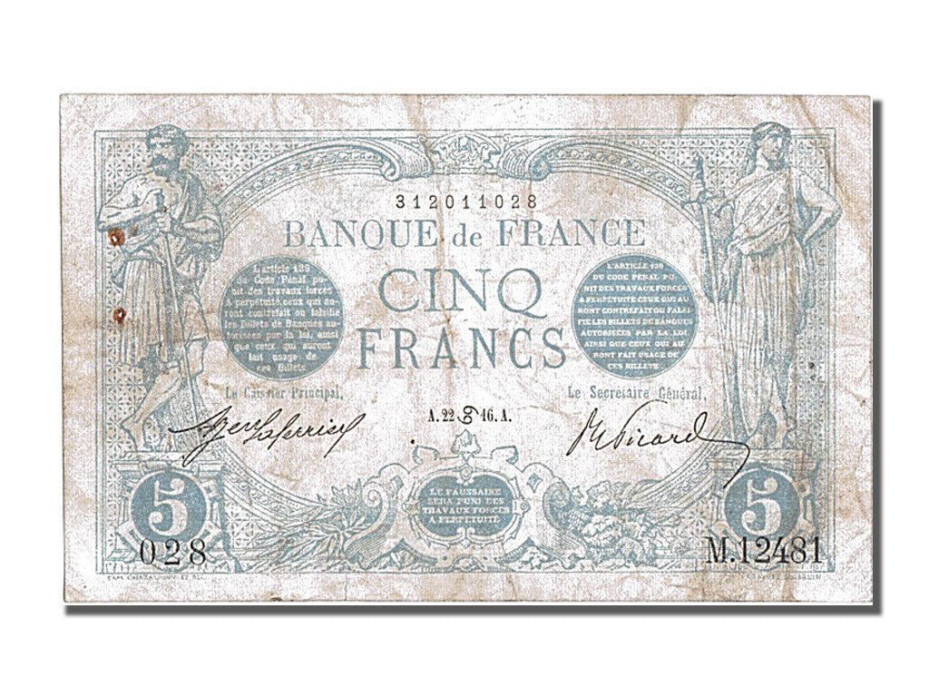 5 Francs type Bleu