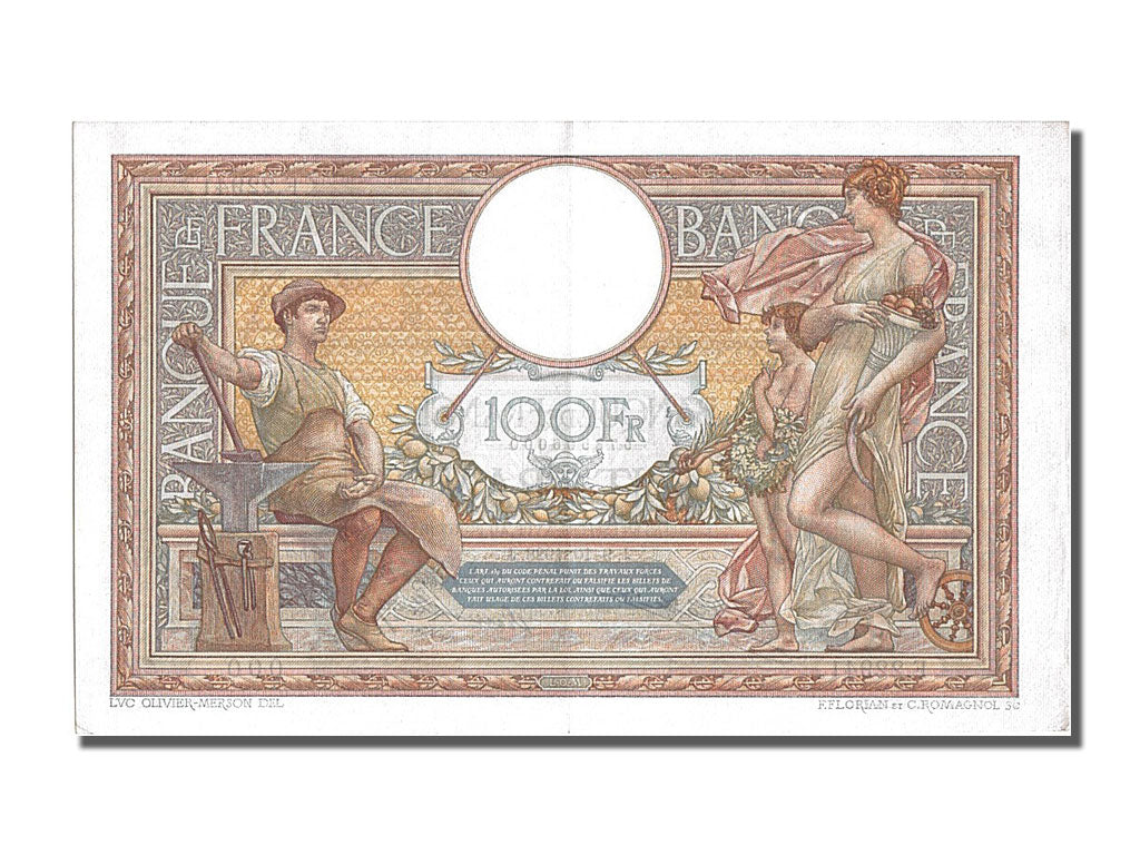 Francia, 100 Francs, 100 F 1908-1939 ''Luc Olivier Merson'', 1928, KM:78b, 19...