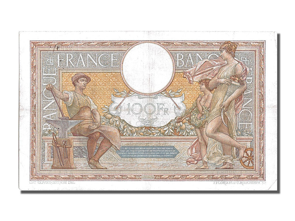 Banknote, France, 100 Francs, 100 F 1908-1939 ''Luc Olivier Merson'', 1928