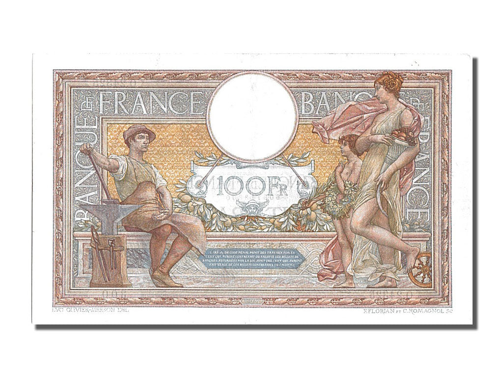 Banknote, France, 100 Francs, 100 F 1908-1939 ''Luc Olivier Merson'', 1929