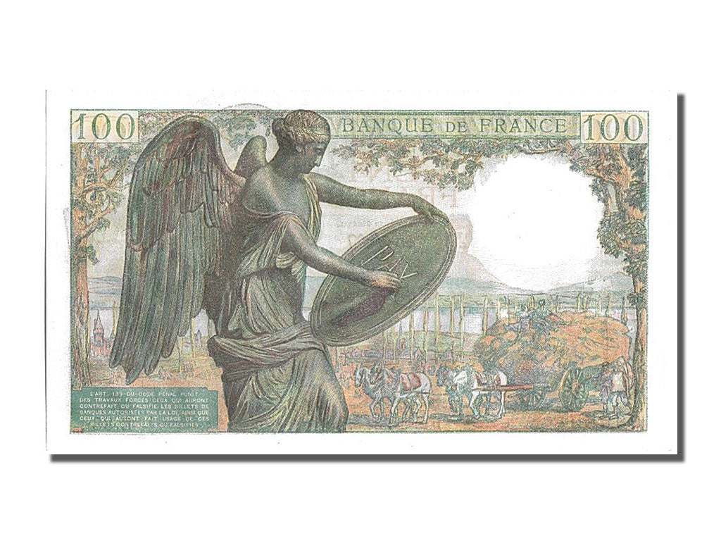 Geldschein, Frankreich, 100 Francs, 100 F 1942-1944 ''Descartes'', 1944
