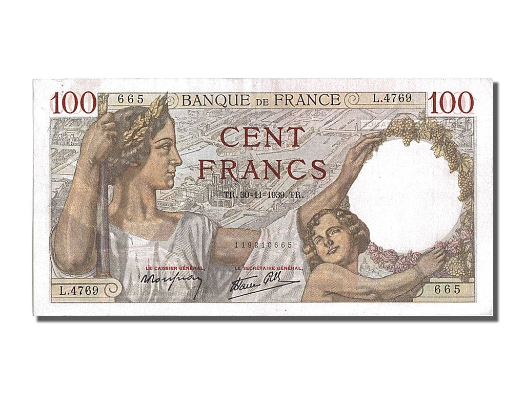 Banknote, France, 100 Francs, 100 F 1939-1942 ''Sully'', 1939, 1939-11-30