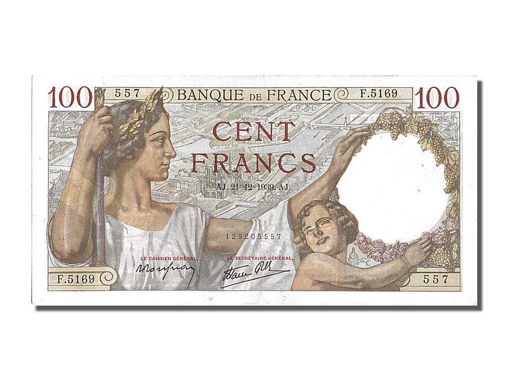 France, 100 Francs, 100 F 1939-1942 ''Sully'', 1939, KM #94, 1939-12-21,...