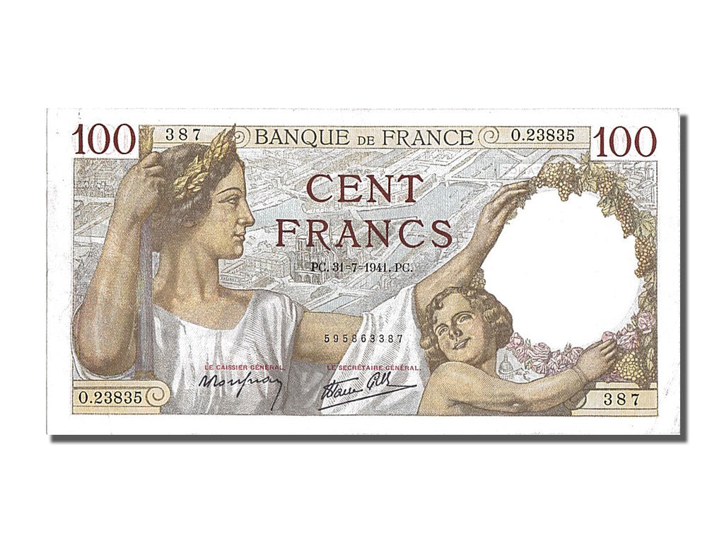 France, 100 Francs, 100 F 1939-1942 ''Sully'', 1941, KM #94, 1941-07-31,...