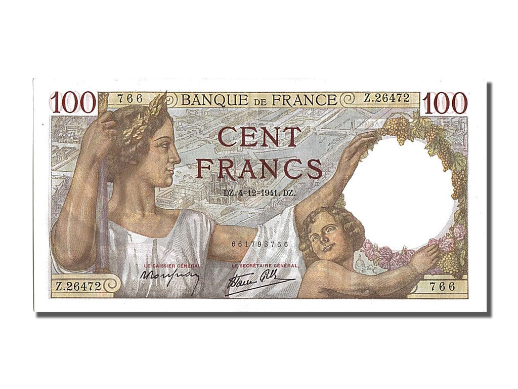 France, 100 Francs, 100 F 1939-1942 ''Sully'', 1941, KM #94, 1941-12-04,...