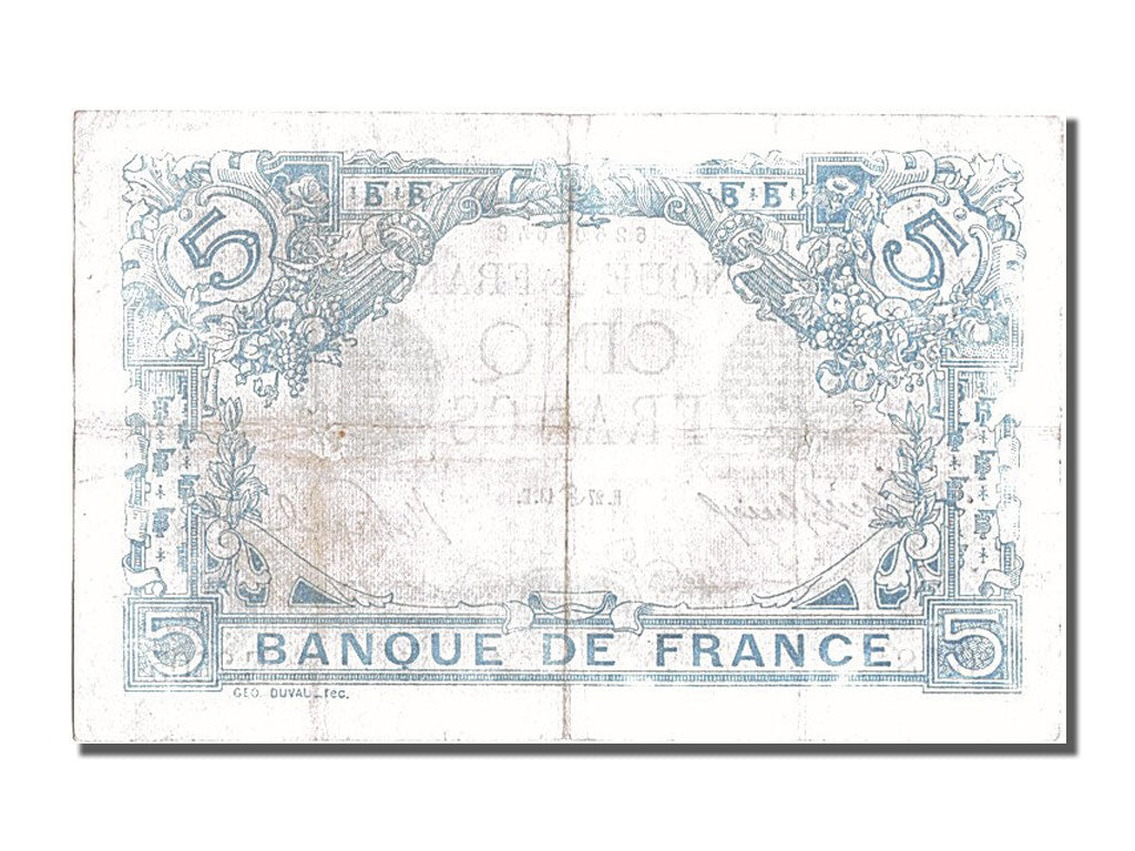 France, 5 Francs, 5 F 1912-1917 ''Bleu'', 1913, KM #70, 1913-06-27, VF(20-25),..