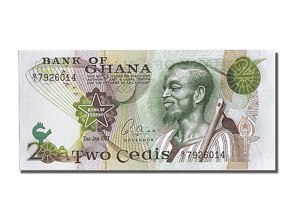 Banknote, Ghana, 2 Cedis, 1977, 1977-01-02, UNC(65-70)
