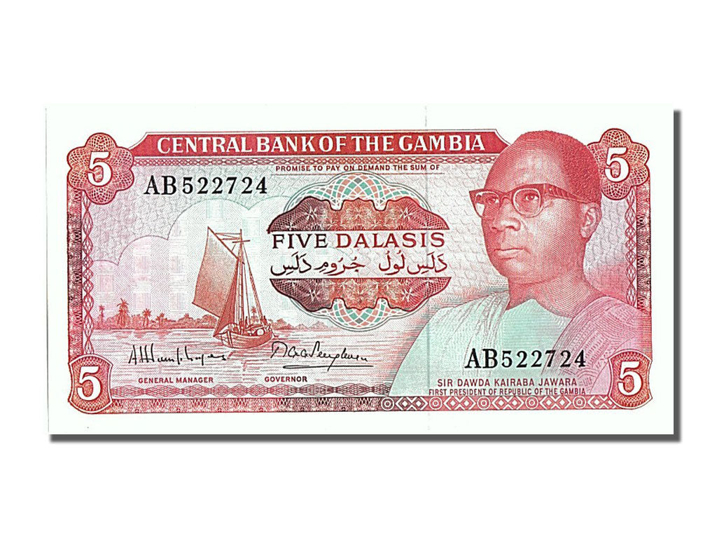 Banknote, Gambia, 5 Dalasis, UNC(65-70)