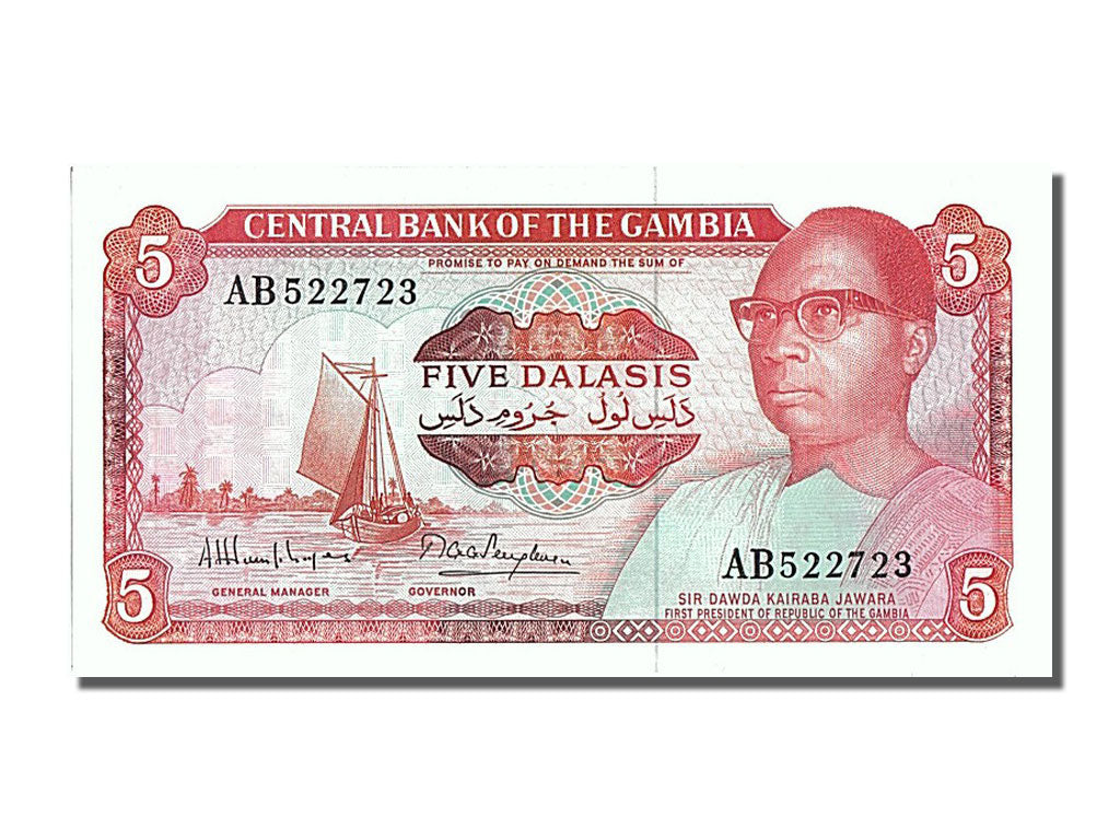 Banknote, Gambia, 5 Dalasis, UNC(65-70)