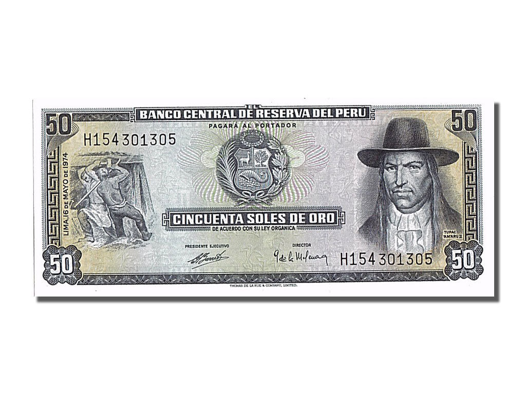 Pérou, 50 Soles De Oro type Tupac amaru II
