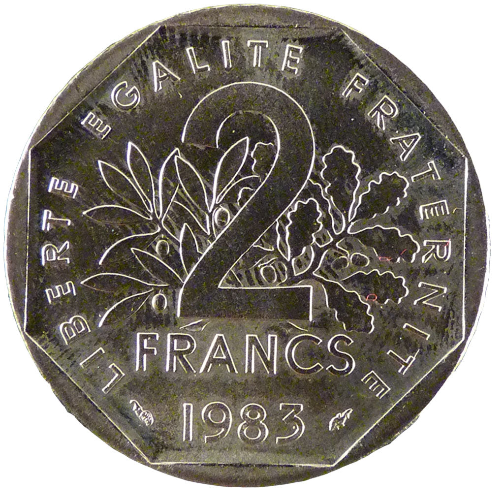 FRANCE, 2 Francs, 1983, MS(65-70), Nickel, Gadoury #547, 7.60