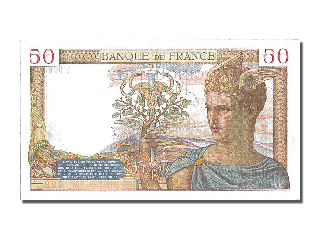 France, 50 Francs, 50 F 1934-1940 ''Cérès'', 1938, KM #85b, 1938-11-03, U...