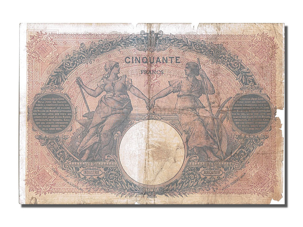 Banknote, France, 50 Francs, 50 F 1889-1927 ''Bleu et Rose'', 1898, 1898-06-14