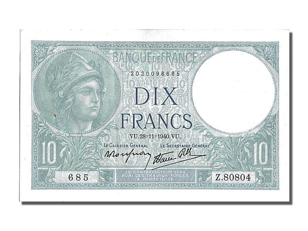 10 Francs type Minerve