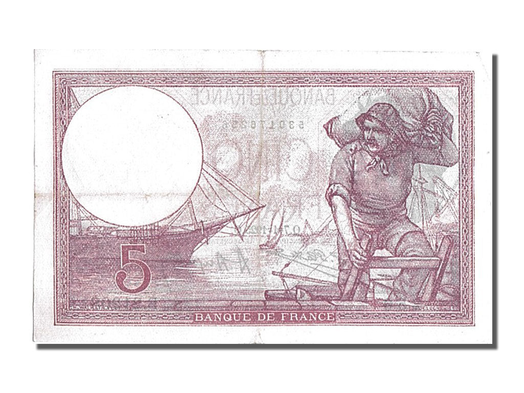 Geldschein, Frankreich, 5 Francs, 5 F 1917-1940 ''Violet'', 1925, 1925-01-07