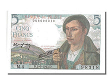 Banconote, Francia, 5 Francs, 5 F 1943-1947 ''Berger'', 1943, 1943-06-02, FDS