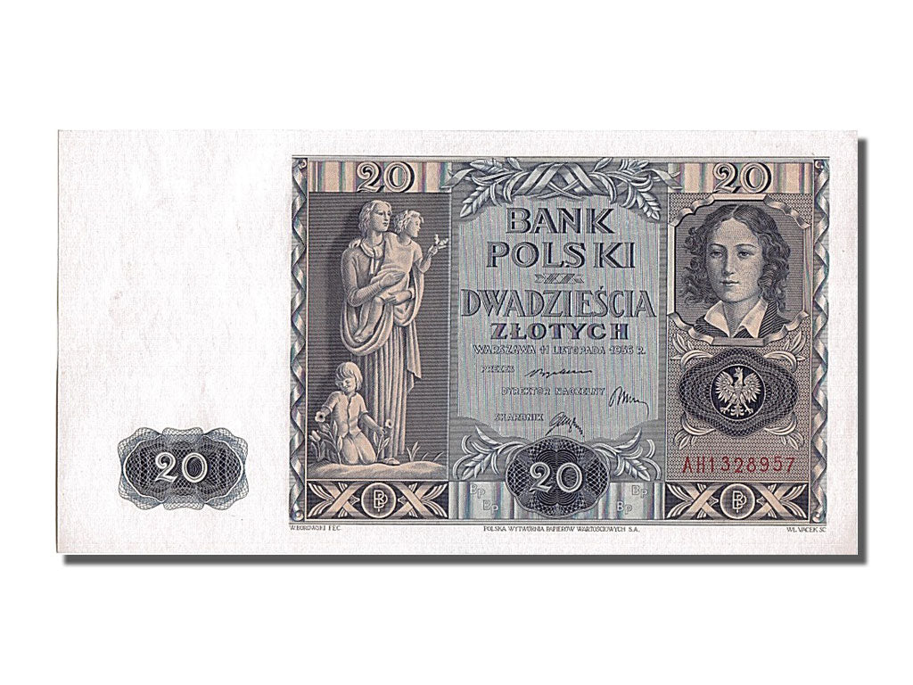 Poland, 20 Zlotych, 1936, KM #77, 1936-11-11, UNC(65-70), AH1328957