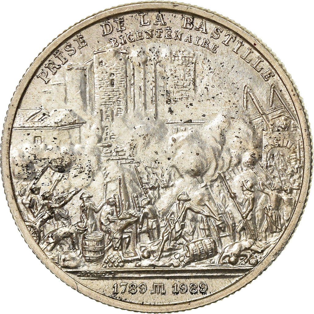 France, Medal, Bicentenaire de la Prise de la Bastille, History, 1989, MS(63)