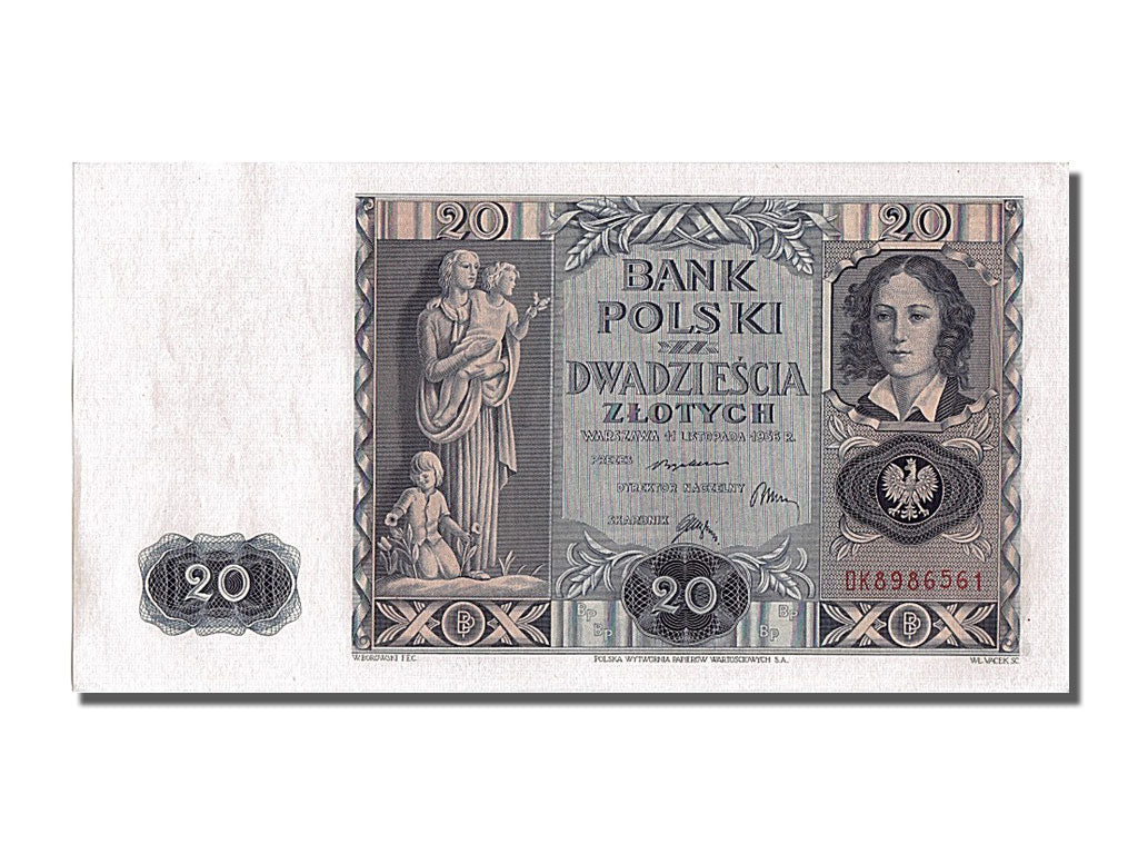 Pologne, 20 Zlotych type 1936