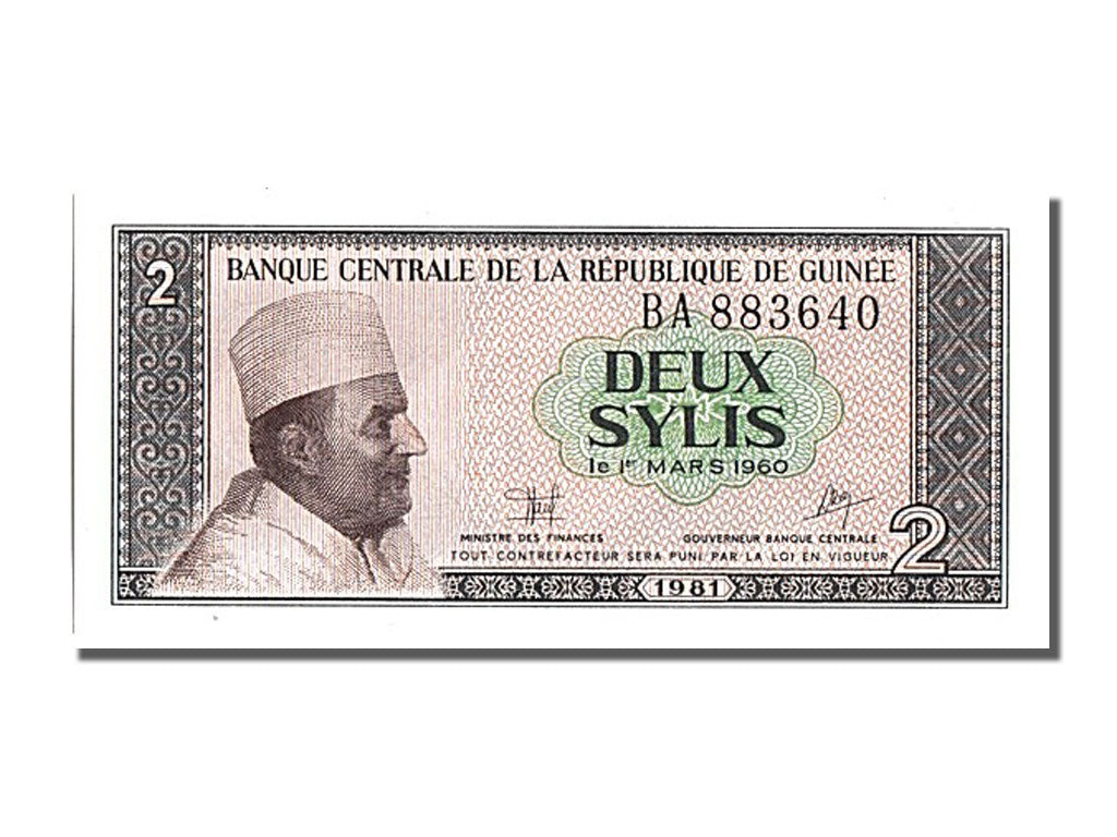 Banknote, Guinea, 2 Sylis, 1960, 1960-03-01, UNC(65-70)