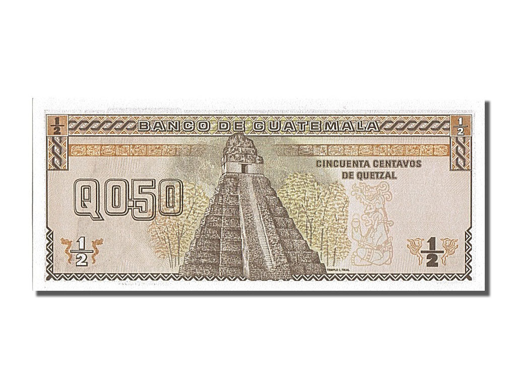 Banknote, Guatemala, 1/2 Quetzal, 1989, 1989-01-04, UNC(65-70)