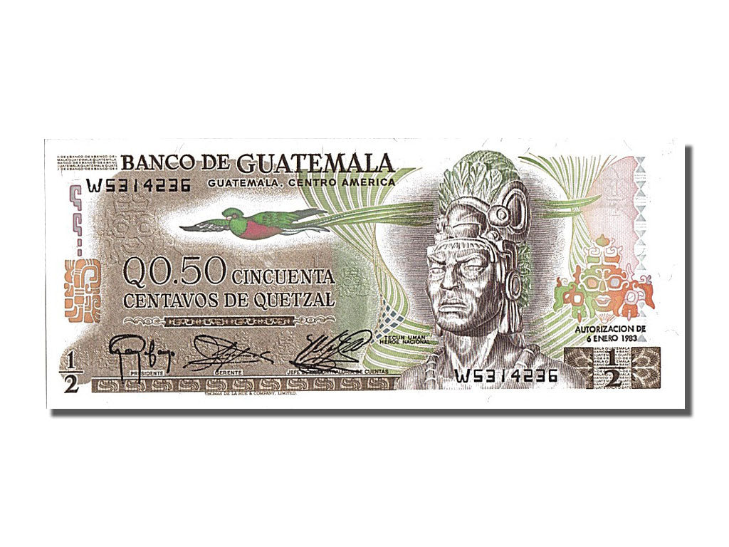 Guatemala, 1/2 Quetzal, 1983, KM #58c, 1983-01-06, UNC(65-70), W5314236